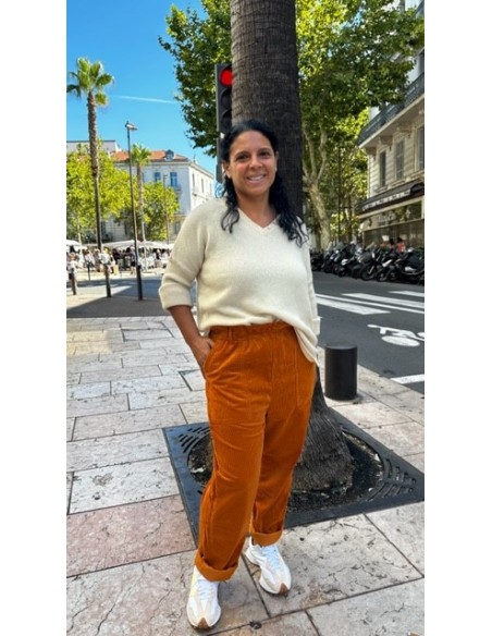 Yael velours cotelé ambre Hod-Paris