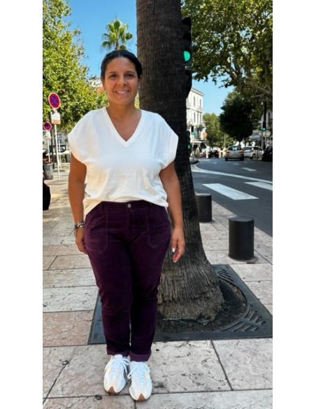 Pantalon en velours côtelé Trésor Byzance Hod-Paris