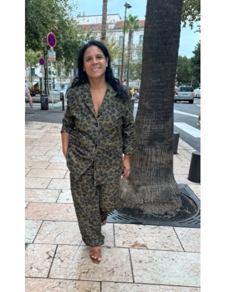 Veste Mauri velours kaki léo Hod-Paris