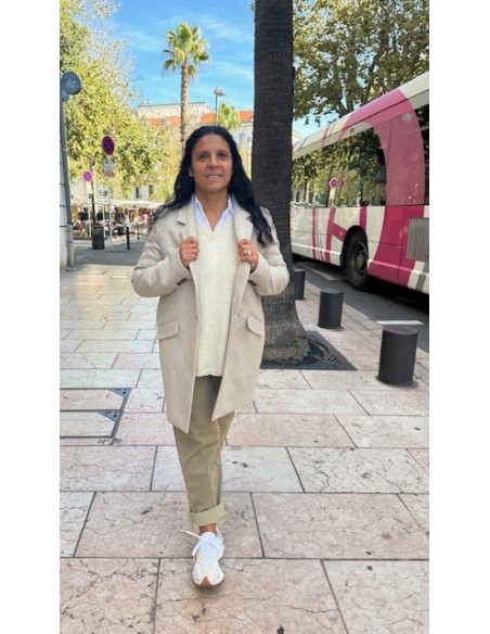 Manteau Voltaire beige Hod-Paris