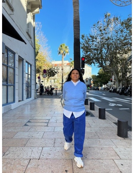 Yael velours cotelé bleu  Hod-Paris