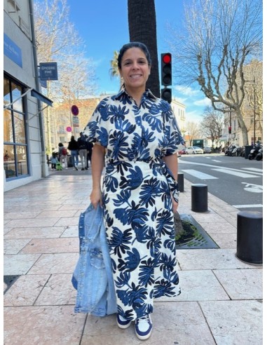 Jupe portefeuille  Jojoba anémone indigo Hod-Paris