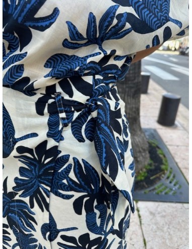 Jupe portefeuille  Jojoba anémone indigo Hod-Paris