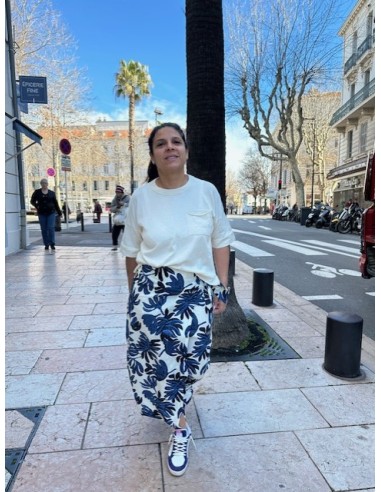 Jupe portefeuille  Jojoba anémone indigo Hod-Paris