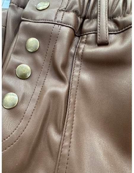Pantalon Californie simili cuir mocha Hod-Paris