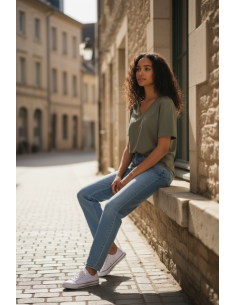 Tee-shirt V Amaria kaki Hod 2