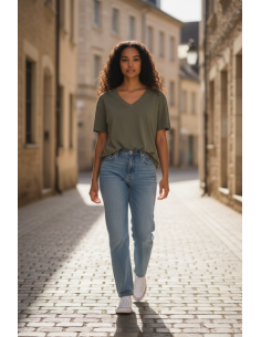 Tee-shirt V Amaria kaki Hod