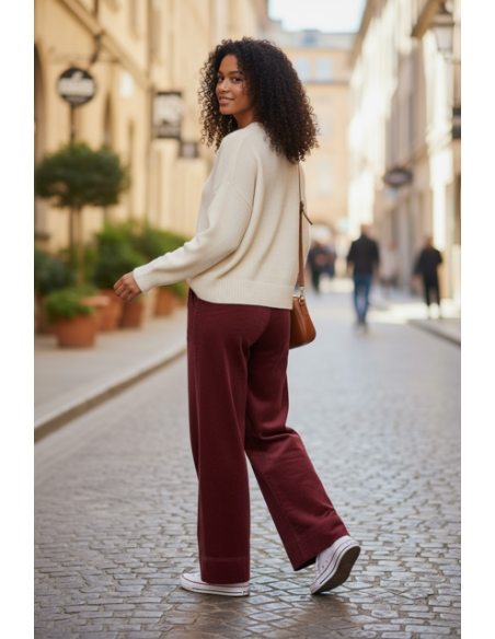 Pantalon Jimmy velours burgundy Hod-Paris