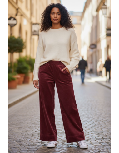 Pantalon Jimmy velours burgundy Hod-Paris
