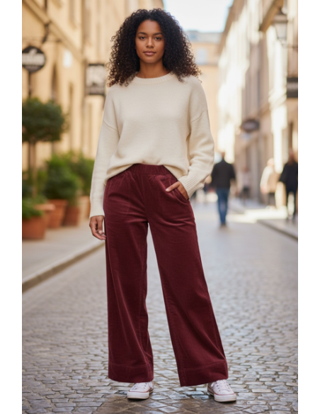 Pantalon Jimmy velours burgundy Hod-Paris