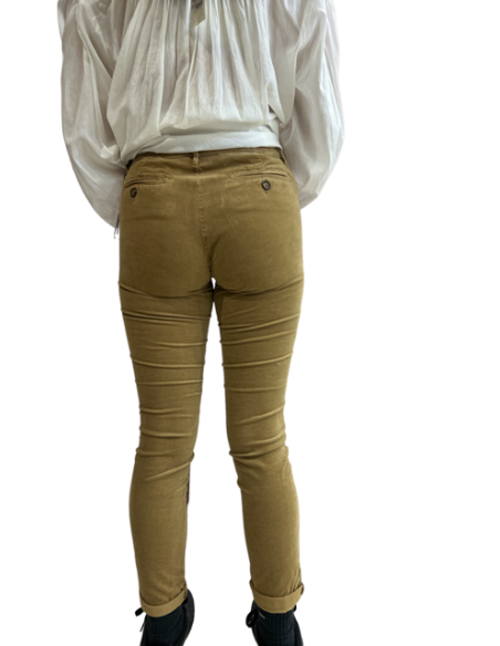 Pantalon Strauss velours grège Hod Paris