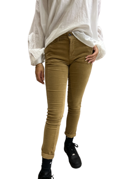 Pantalon Strauss velours grège Hod Paris