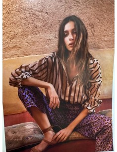 Pantalon Yael gaze léopard de coton Hod-Paris