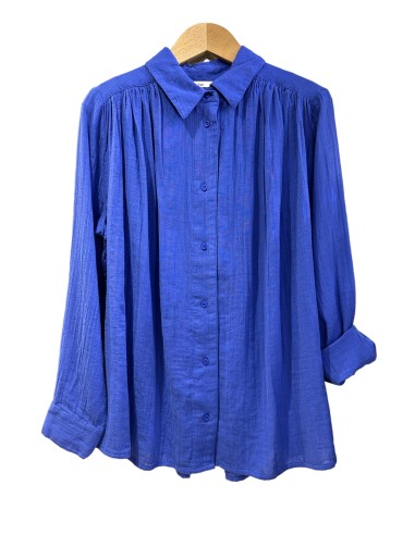 Chemise Madrid gaze de coton saphir Hod-Paris