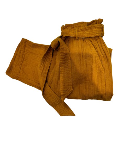 Pantalon Yael gaze de coton uni spéculos Hod-Paris