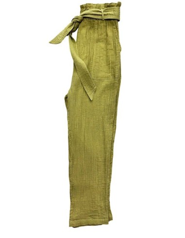 Pantalon Yael gaze de coton uni verone Hod-Paris