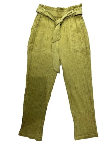 Pantalon Yael gaze de coton uni verone Hod-Paris