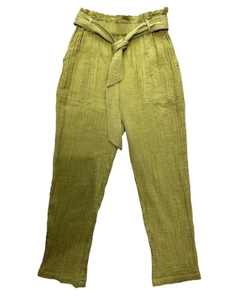 Pantalon Yael gaze de coton uni verone Hod-Paris