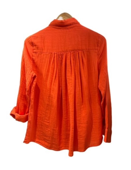 Chemise Madrid gaze de coton corail Hod-Paris